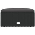 thumbnail image 3 of vidaXL Patio Footstool with Cushion Black Poly Rattan, 3 of 9