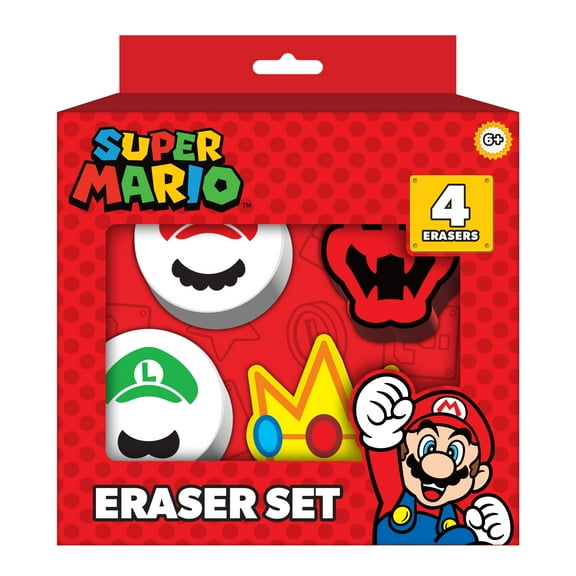 Nintendo Super Mario Eraser Set, 4 Count