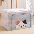 thumbnail image 1 of Caja de almacenamiento de ropa plegable de PVC totalmente transparente con forma de cabeza de animal y cabeza de gato, caja de almacenamiento de gran capacidad, 1 of 6