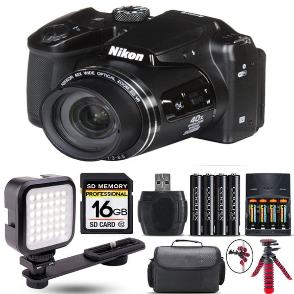 Nikon COOLPIX B500 Digital Camera 40x Optical Zoom   LED   Case -16GB Kit Bundle (International Version)