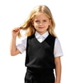 thumbnail image 5 of 121,Kids Boys Girls V Neck Vest Sweater Sleeveless Warm Knitted Pullover Knitwear Tops For School Season Ages 6M To 4Y, 5 of 6