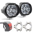 thumbnail image 3 of Faro auxiliar para motocicleta de 2 piezas de 6 LED, foco blanco con interruptor y soporte., 3 of 4