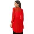 thumbnail image 4 of Alvivi Women's Long Sleeve Open Front Cardigan Chiffon Bolero Shrug Sweater Cover Up Blouse Tops Red XXL, 4 of 5