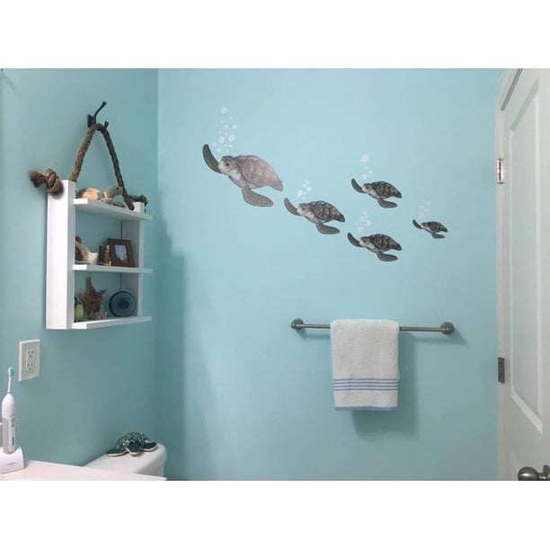 Calcomanías De Pared De La Familia De Tortugas Marinas, Peces Delfines, Decoración Submarina, Pegatinas Para La Playa, Habitación De Niños, Pegatinas De Pared De Mar, Niños, Niñas, Bebés, Cuarto De Ju