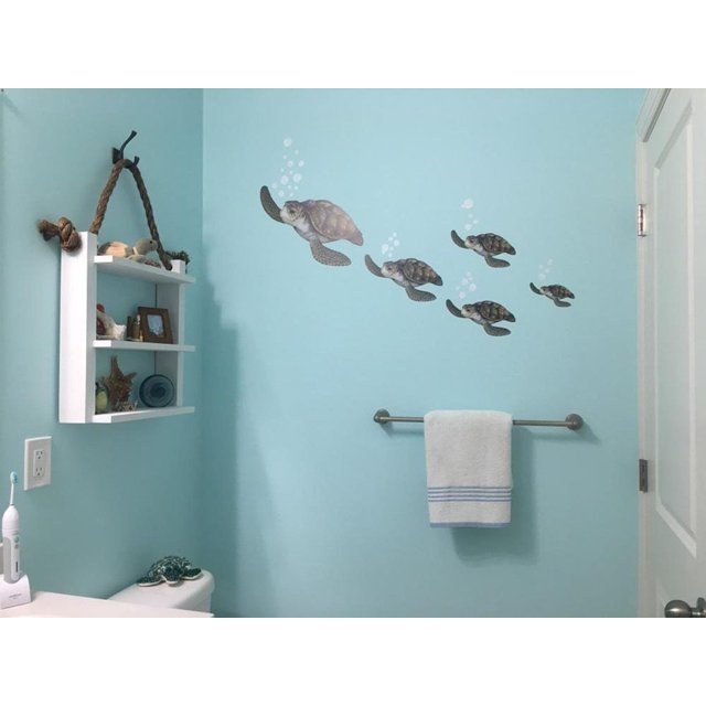 Calcomanías De Pared De La Familia De Tortugas Marinas, Peces Delfines, Decoración Submarina, Pegatinas Para La Playa, Habitación De Niños, Pegatinas De Pared De Mar, Niños, Niñas, Bebés, Cuarto De Ju