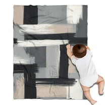 Black and Grey Abstract Art Artwork Blanket,Comfortable Soft Flannel Throw Blanket,All Season,Warm Lightweight Blankets for Sofa Bed Couch Living Room Chair,30"x40"(80x100cm)