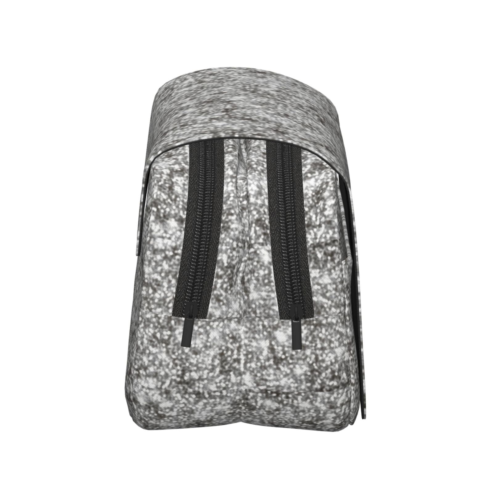 Rateoe Silver Glitter Pattern Double Clamshell Pen Case, Storage Organizer with Two Zipper Compartments– Holds Up to 50 Pencils & Pens