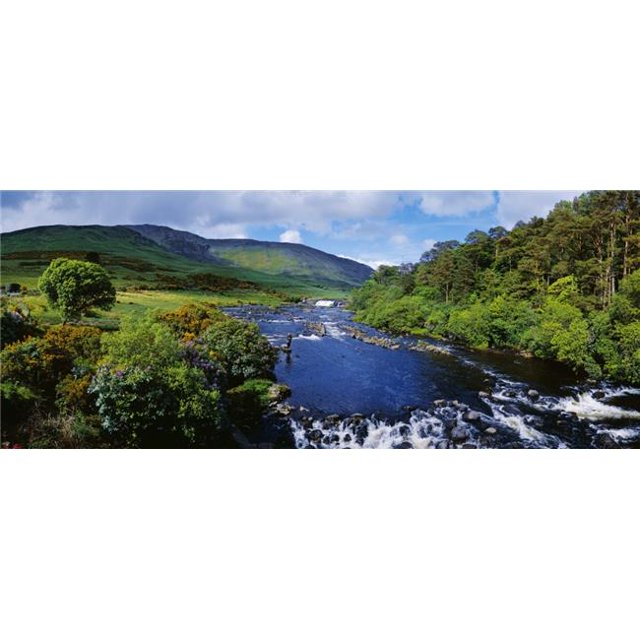 Posterazzi DPI1798582 High Angle View of A Waterfall Aasleagh Falls County Mayo Republic of Ireland Poster Print by The Irish Image Collection, 31 x 12