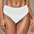 thumbnail image 2 of WREESH Womens Swimsuit Bottoms High Waisted Bikini Bottoms Tie Side Tummy Control Bathing Suit Bottom Solid Color Swimwear, 2 of 6