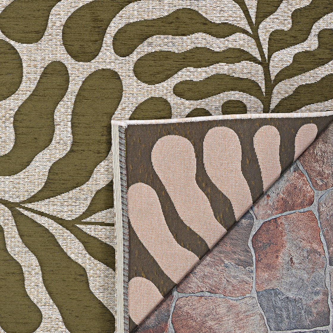 Couristan Castille Fiore 5'3" x 7'6" Tea Leaf Indoor/Outdoor Rug