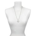 thumbnail image 3 of Delight Jewelry Silvertone Large Clear Crystal Heart with AB Crystal Heartbeat Silvertone Dream Big Pendant Necklace, 25", 3 of 4