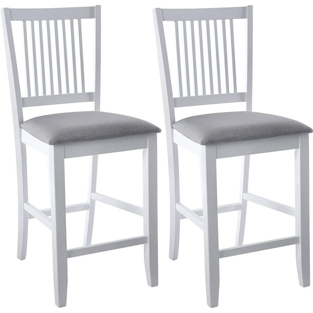 Duhome Wood Bar Stools with Back Set of 2, Counter Height Chairs