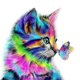 thumbnail image 1 of Pintura de diamante 5d, gato (30cm x 30cm), kit de pintura de diamante de bricolaje, pintura de diamante de bricolaje, pintura de bordado de cristal, bordado de diamantes de imitación para Feliz Sencillez, 1 of 5
