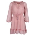 thumbnail image 2 of Mini Vestido corto de gasa Hugo Boho para mujer color rosa, 2 of 10