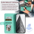 thumbnail image 4 of SaniMore for iPhone 15 Pro PU Leather Case, Wallet Design with Card Slots Cash Pocket [Wrist Strap] Flip kickstand Full Body Protection Magnetic Closure Business TPU Shell for iPhone 15 Pro, Green, 4 of 11