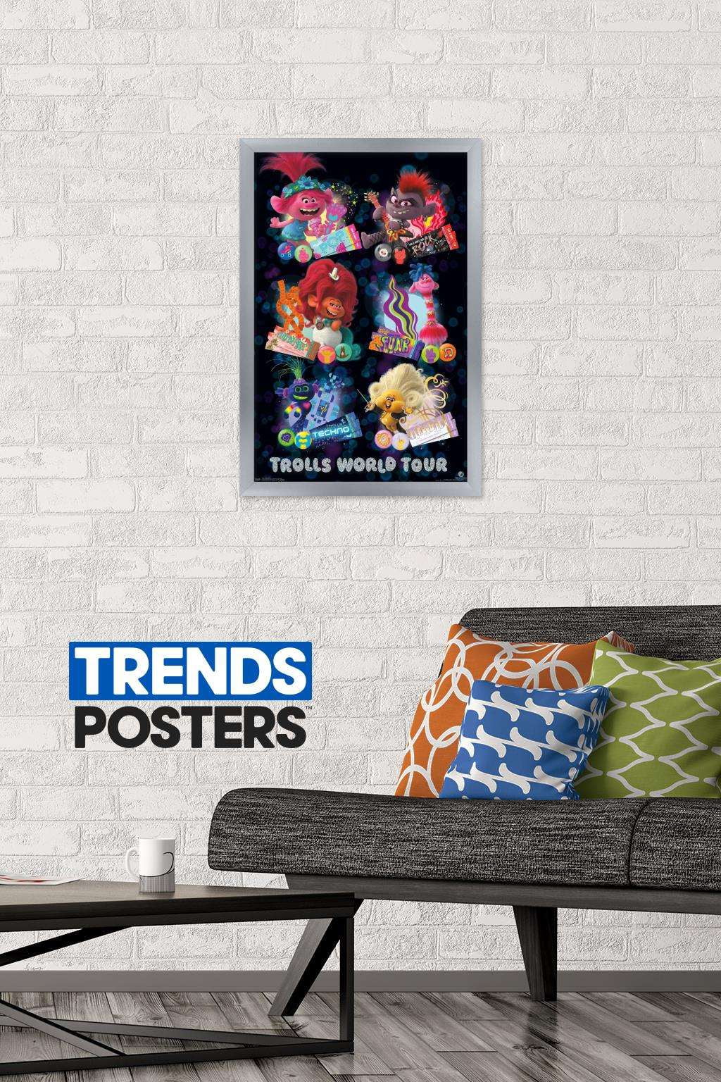 DreamWorks Trolls 2 - Grid Wall Poster, 14.725" x 22.375", Framed