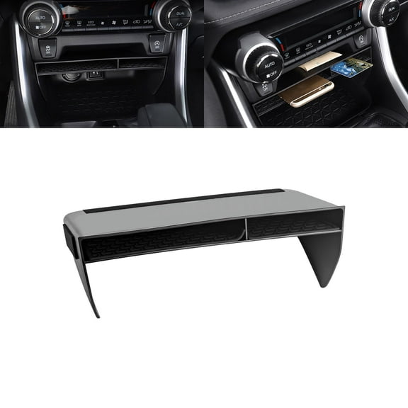 x xotic tech Interior Center Console Secondary Storage Holder Tray Organizer w/Black Anti-Dust Mats, Compatible with Toyota Rav4 2019-2023