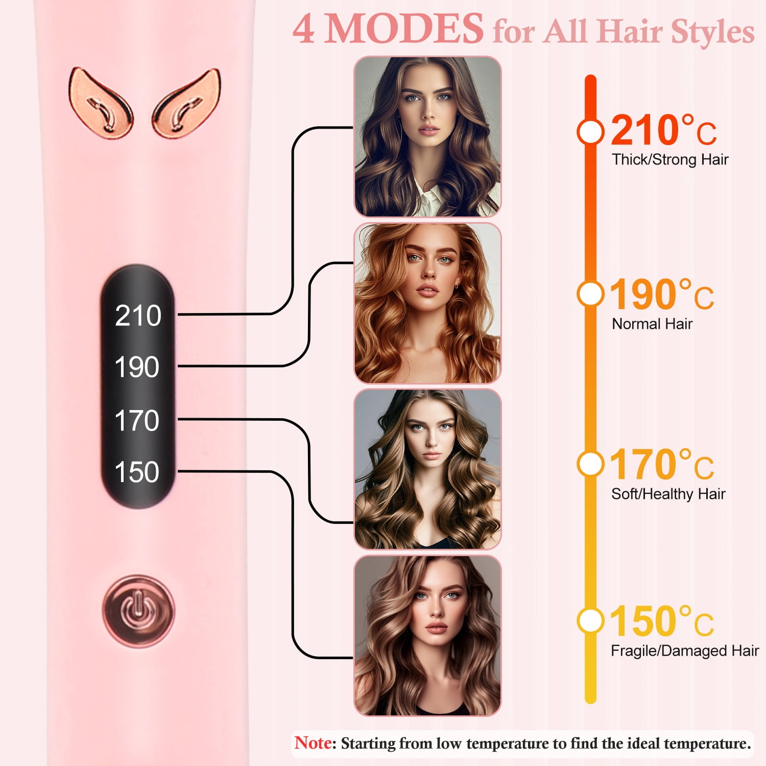 Automatic Hair Curler with 1" Rotating Barrel Professional Anti-tangled Ceramic Curling Irons with 4 Temps and Timers