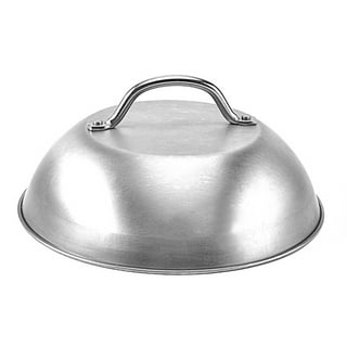 Happyyami Stainless Steel Steak Cover Griddle Dome Melting Dome Lid  Microwave Splatter Guard Bacon Grill Cover Food Tent Cover Skillet Lid  Metal Food