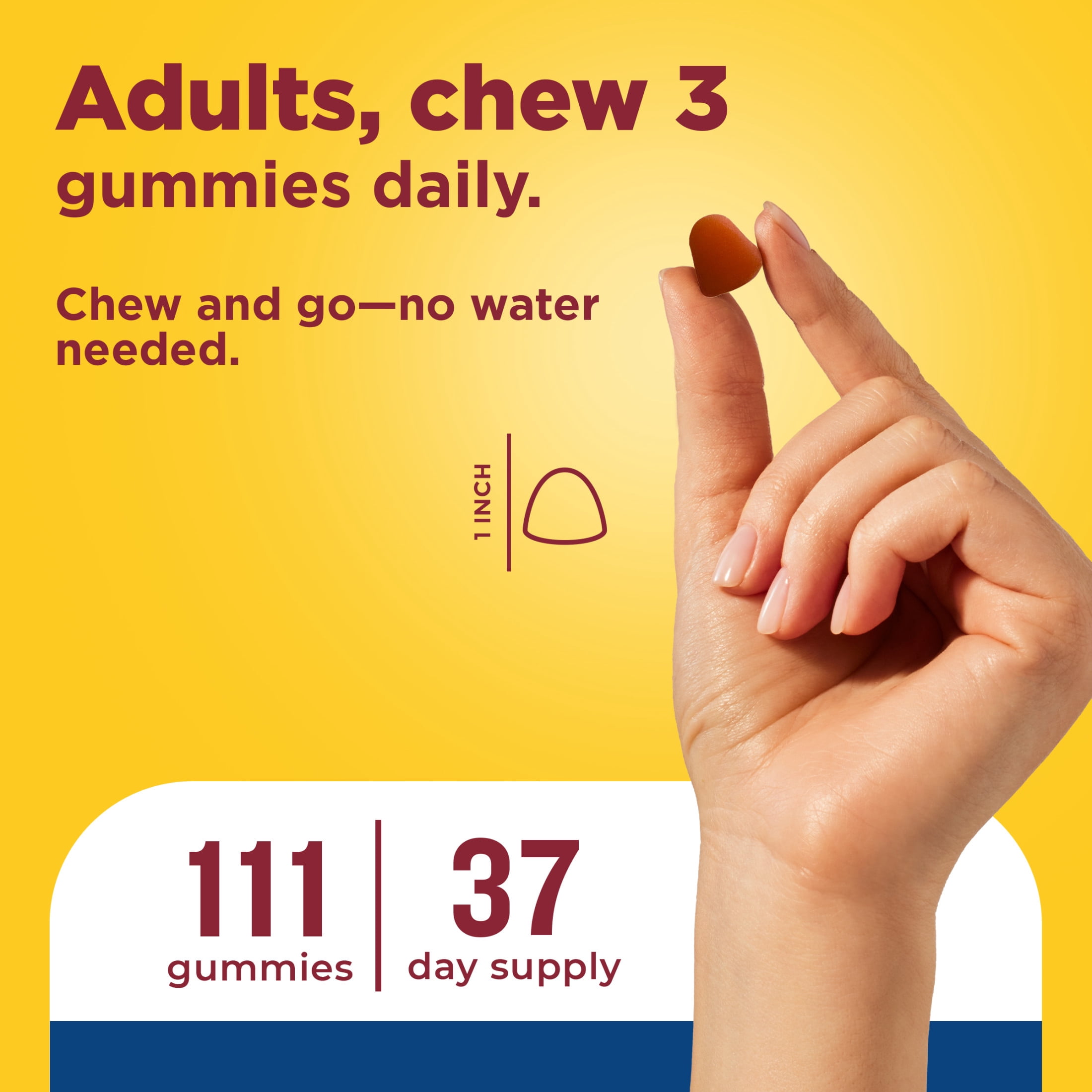 (3 pack) Nature Made Advanced Multivitamin Gummies 50+ for Men, Multivitamin for Men, 111 Count