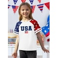 thumbnail image 5 of Evdexr 250th Anniversary Shirt for Kids Crew Neck Short Sleeve U.s. 250th Anniversary Shirts Usa Flag Usa Star Stripes Summer Independence T Shirts Sky Blue 100, 5 of 5