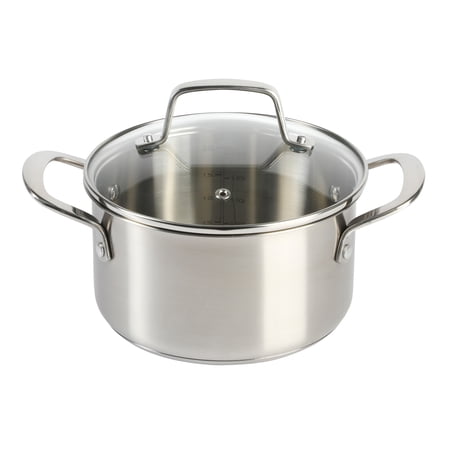 Martha Stewart Everyday Silverberry 2.6-Quart Silver Stainless Steel Dutch Oven
