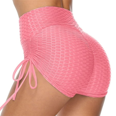 Womens Athletic Shorts Hontri Yoga Shorts Clearance Women High Waisted Yoga Shorts Sports Ruched Butt Lifting Workout Running Hot Leggings