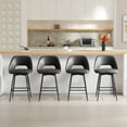 thumbnail image 4 of Zesthouse 26.4" Swivel Counter Stools Set of 4, Faux Leather Upholstered Counter Height Bar Stools with Open Back and Metal Legs, Mid Century Modern Bar Stools for Kitchen Island Home Bar , Black, 4 of 12