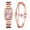 Pink, variant on Womens Bracelet Watch Rose Gold Stainless Steel Band Quartz Wrist Watch with CZ Diamond Bracelets , Classic Square Ladies' Watch Jewelry Birthday Mothers Day Anniversary Gifts for Women