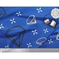 thumbnail image 3 of Soimoi Blue Cotton Duck Fabric Diamond Geometric Print Fabric by the Yard 42 Inch Wide, 3 of 3