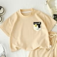 thumbnail image 5 of Nwiuh Boys Pajamas 100% Cotton Toddler 2 Piece Short Sleeve Pjs Kids Summer Sleepwear Clothes Set (140, Khaki), 5 of 5