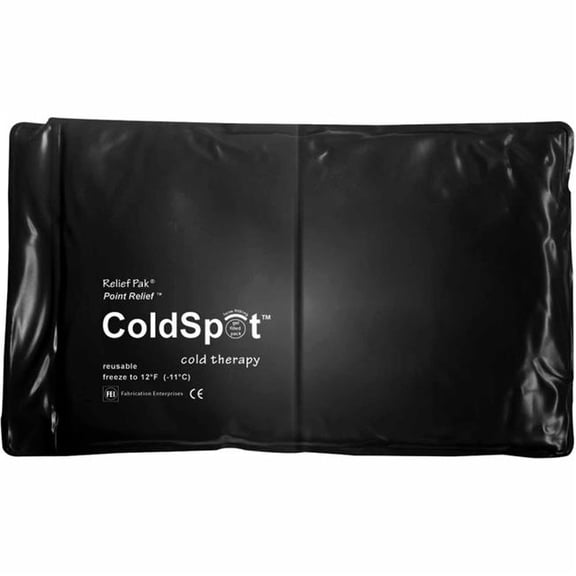 Fabrication Enterprises 11-1253-12 7 x 11 in. Relief Pak Heavy-Duty Black Urethane Reusable Cold Pack, Half Size - Pack of 12