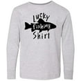 thumbnail image 3 of Inktastic Lucky Fishing Shirt Fish Long Sleeve Youth T-Shirt, 3 of 5