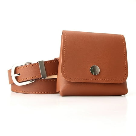 QIUYIDP Women s Belt Waist Bag Fashion Mini Coin Wallet Versatile Dress Trendy Belt Multi-Functional Small Waist Bag