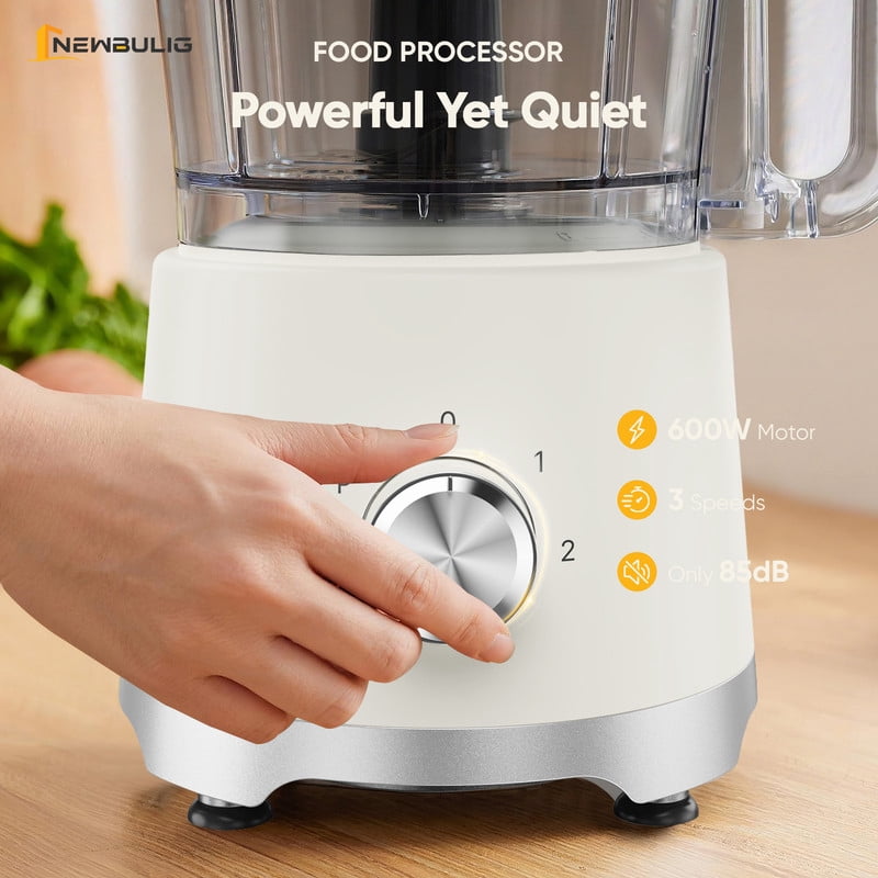 Gianna Food Processors 10.5 Cup, Vegetable Chopper with 5 Blades, 3 Modes Food Processor, Large Capacity, Dishwasher Safe, Stainless Steel Blades, for Smoothie, Fruit, Dough，White