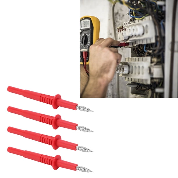 Pin de Sonda 4 Piezas Pin de Sonda de Aislamiento Sonda de Prueba Sondas de Perforación de Alambre con Conector Banana de 4 Mm Cables de Prueba de Multímetro para Probar ANGGREK Otros