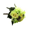 thumbnail image 1 of mmirethe Artificial Flowers Bouquet Fake Hydrangea Heads Realistic Roses Party Home Decorative Table Wedding Display Decoration Green, 1 of 6