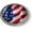 Semi-Flexible Aluminum Bezel, variant on BestLicensePlateFrames US American Flag Tattered 3D Domed CAR Emblem Badge Sticker Chrome Metal Round Bezel