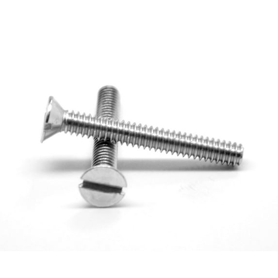 3/8-16 x 1 1/4 Coarse Thread Machine Screw Slotted Flat Head Stainless Steel 18-8 Pk 10