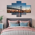 thumbnail image 4 of TISHIRON 5PCS Framed Canvas Wall Art Set,60"x40" Benjamin Franklin Bridge Canvas Art Decor, 4 of 7