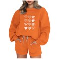thumbnail image 1 of Puntoco Conjunto De Sudadera Con Pantalón Y top De Cuello Redondo De Manga Larga Informal Estampado Para Mujer Naranja L, 1 of 3