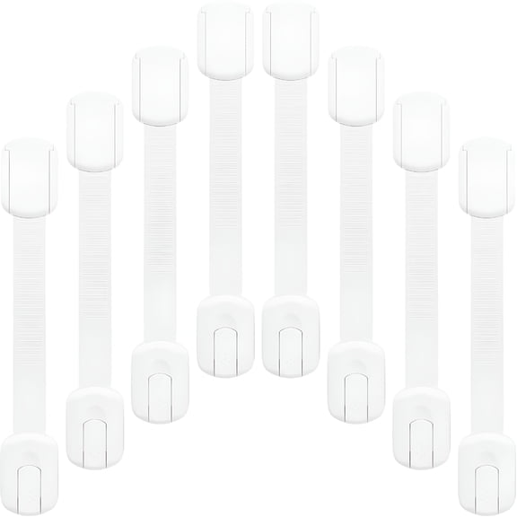 ZHZFKQ Cabinet Locks Baby Proofing 8Pcs,Child Proof Cabinet Locks with Adhesive,No Drilling Required,Multi-Use Child Safety Cabinet Locks for Fridge,Drawers,Cabinets,Toilet Seat & More