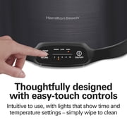 Hamilton Beach 7 Qt Programmable Slow Cooker, Stoneware Crock with Removable Pot, Includes Party Dipper Food Warmer, Black