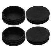 4pcs 58mm Dia Black Plastic Round Cabinet Chair Leg Floor Insert Cover Protector