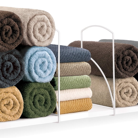 LYNK Professional® Home™ Separadores de estantes blancos altos - Organizadores y almacenamiento de armario de lino - Almacenamiento de ropa blanca - Organización de armario - Organizador de toallas pa