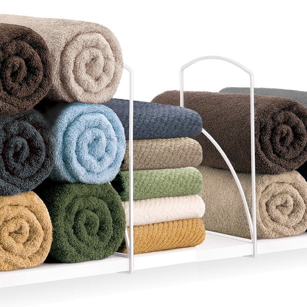 LYNK Professional® Home™ Separadores de estantes blancos altos - Organizadores y almacenamiento de armario de lino - Almacenamiento de ropa blanca - Organización de armario - Organizador de toallas pa