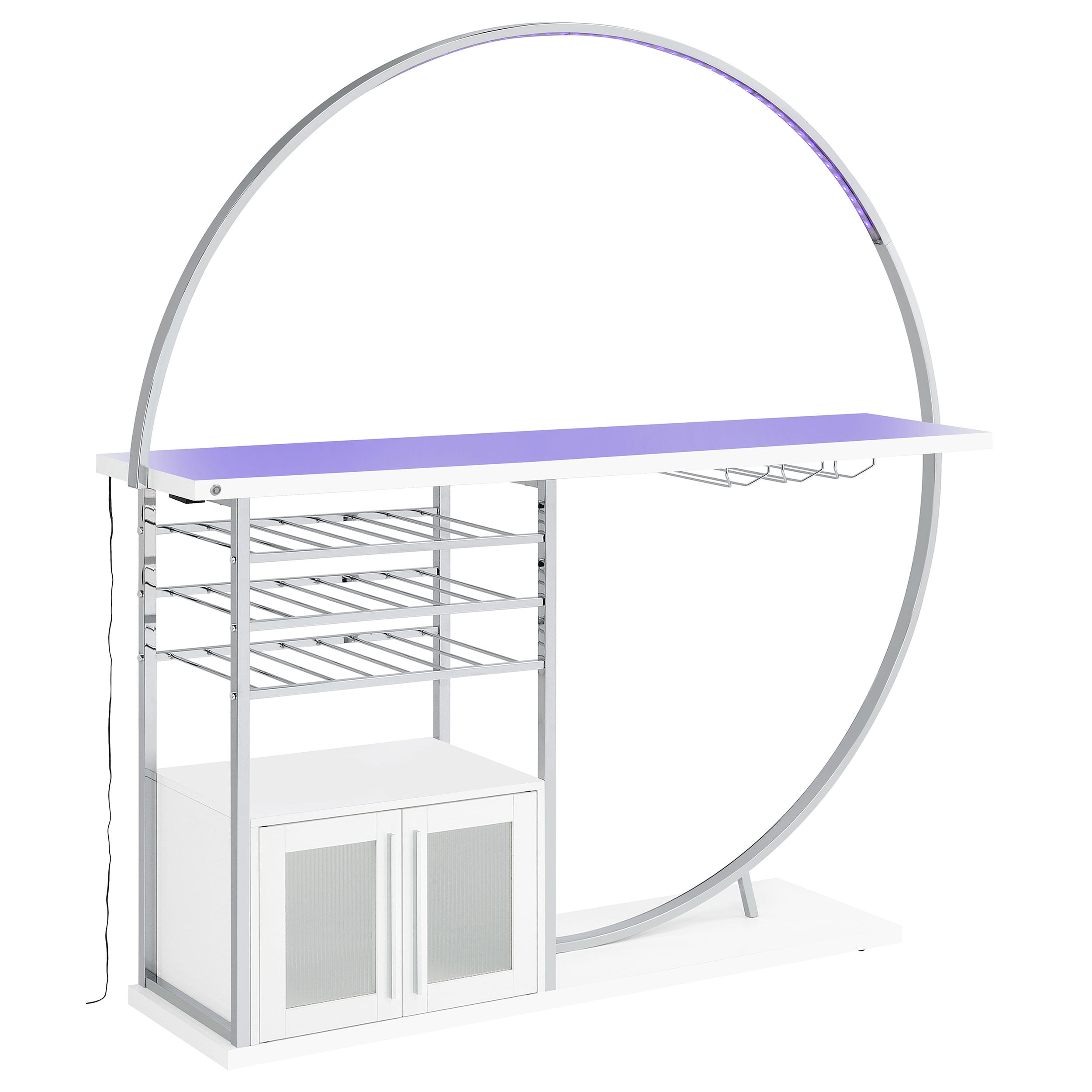 Casey White 2-Door LED Home Bar