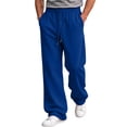 thumbnail image 2 of Men's Sweatpants Loose Fit Joggers Pockets Drawstring Heavyweight Fleece Lounge Athletic Pants for Men Royal Blue XL, 2 of 6