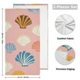 thumbnail image 2 of Cute Seashells Pastel Style Hand Towel Absorbent Bath Towels for Bathroom Sports Gym 28" x 14" Set of 2, 2 of 8