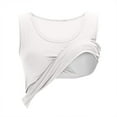 thumbnail image 4 of UPPADA Débardeurs pour Femmes en Modal Rembourré avec Soutien-Gorge Intégré, Col Rond, Camisole Sans Manches avec Soutien-Gorge Sans Armatures, Chandails Ajustés Décontractés, T-Shirt, Grande Taille, Hauts Confortables, Débardeurs d'Été pour Femmes 2025 Blanc, G, 4 of 7